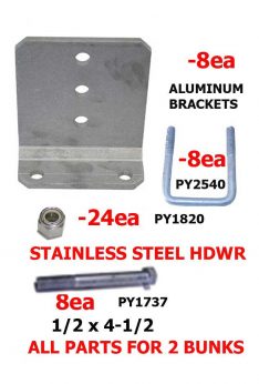 bunk brackett kit 5-1/2inch complete for two bunks all hardware included pt2202k5