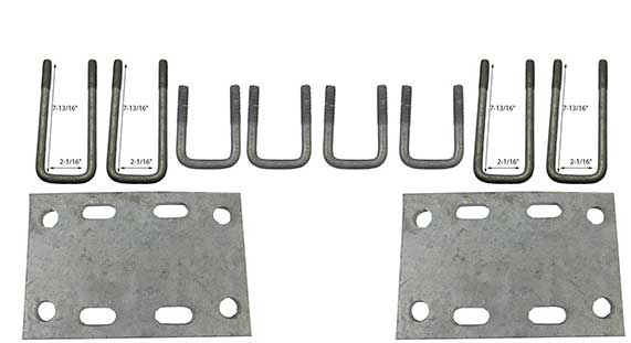 BOAT TRAILER PARTS PLACE - TAMPA FLORIDA - GUIDE POLE BRACKETS PLATES U-BOLTS NUT AND WASHERS INCLUDED 1- PAIR PV1930-3