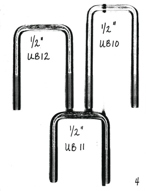 ½" GALVANIZED U-BOLTS 5” & Up