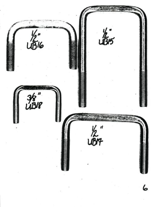 ½" GALVANIZED U-BOLTS 5” & Up